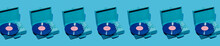 Blue Turntables With Violet Discs, Banner Format
