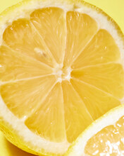 Closeup Of Half Lemon