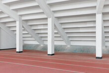 Close-up Of Concrete Structures Inside The Stadium.