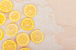 Sliced lemons on a background