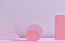 Pink Props On Violet Background