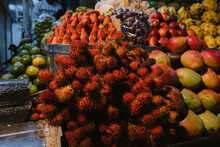 Exotic Tropical Fruits At Farmers Market