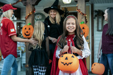 Halloween Red Riding Hood With Candy Bucket