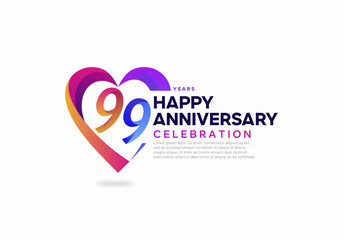 99 year anniversary logo icon design template