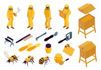 Sticker - Beekeeping Isometric Set