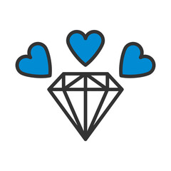 Sticker - Diamond With Hearts Icon