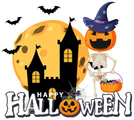 Wall Mural - Happy Halloween Text Logo