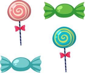 Wall Mural - cute candies isolated set