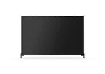 Wall Mural - Modern slim plasma TV mockup, Wide television screen mock up on isolated white background, 3d render illustration.