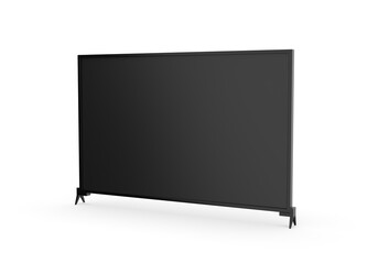 Wall Mural - Modern slim plasma TV mockup, Wide television screen mock up on isolated white background, 3d render illustration.