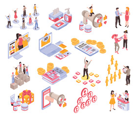 Sticker - Isometric Network Marketing Set