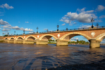 Wall Mural - stone bridge in france pont de pierre in Bordeaux city Aquitaine french southwest