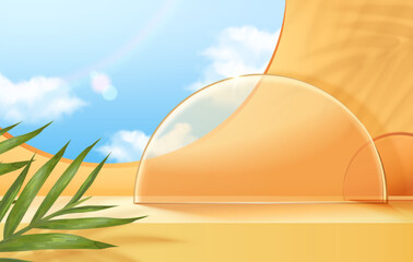 Yellow tropical summer scene design