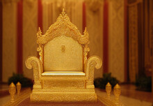 3d Graphic Illustration Of Empty Golden Royal King Throne