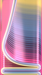 Poster - Abstract flow of multi-colored metallic lines. Modern 3d rendering graphic concept. Futuristic digital illustration