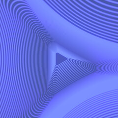 Poster - Pattern of lines on a dark blue background representing triangular three-dimensional shape. 3d rendering illustration