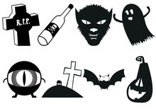 Halloween Black Color Stickers Develi Ghost And Another Carters