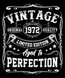 © barai - VINTAGE ORIGINAL 1972 QUALITY LIMITED EDITION AGED TO PERFECTION T-SHIRT DESIGN