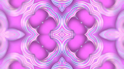 Poster - Psychedelic pattern from a group of twisted shapes in neon color. Bright abstract background. 3d rendering pattern in modern style. Digital seamless loop animation. 4K, Ultra HD resolution
