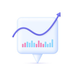 3D Cryptocurrency illustration. Speech Bubble icon. Market analytics and trading concept. Trading strategy. Global stock exchanges index. Cryptocurrency transaction. Online banking. 