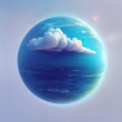 Planet Earth in light blue background, cartoon style 