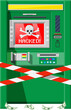 Hacked atm concept, skimming, stealling money