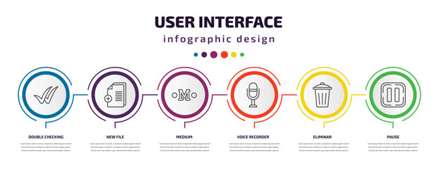 Poster - user interface infographic template with icons and 6 step or option. user interface icons such as do