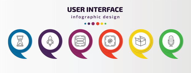 Poster - user interface infographic template with icons and 6 step or option. user interface icons such as sa
