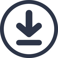 Poster - Download line icon illustration. Arrow signs in grey colors.