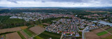 Fototapeta Miasto - Aerial view of the old town of Lauffen am Neckar in Germany
