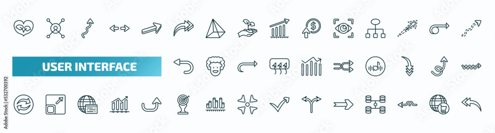 set of 40 special lineal user interface icons. outline icons such as ...