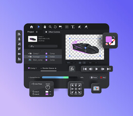 Poster - Motion designer software. creating video effects and animations