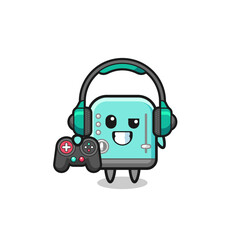 Wall Mural - toaster gamer mascot holding a game controller