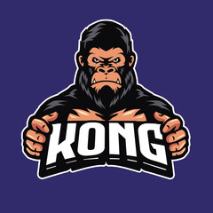 Sticker - gorilla head mascot gaming logo illustration