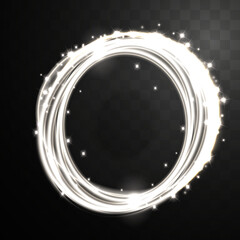 Wall Mural - magic gold circle. glowing fire ring trace.