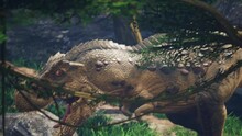 T-Rex Jurassic World Close Up Plants, River 3D Rendering Animation CGI 4K
