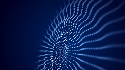 Fototapete - Big data storage grid. Abstract artificial intelligence background. 3d rendering.