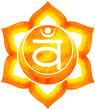 orange color of chakra symbol sacral concept, flower floral, watercolor painting hand drawn icon logo, illustration design sign