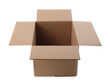 © New Africa - One open cardboard box on white background