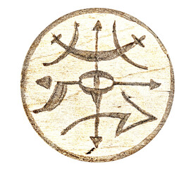 Mystic symbols with hand drawn magic and esoteric symbols