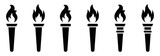Fototapeta  - Torch fire icon. Burning torch icon, vector illustration