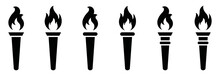 Torch Fire Icon. Burning Torch Icon, Vector Illustration