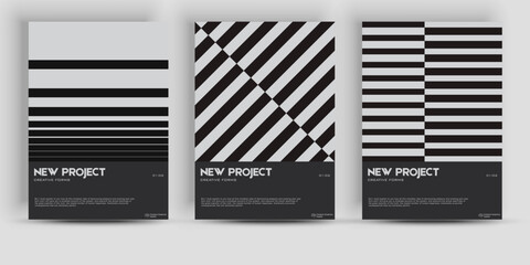Aufkleber - Bauhaus And Swiss Pattern Background. Graphic template made with bold typography and abstract geometric shapes, great for poster art, album cover prints.
