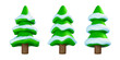 3d Christmas tree in cartoon style. Xmas or New Year's decorative element. Vector illustration