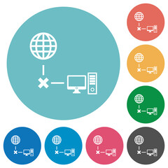 Sticker - Offline computer flat round icons