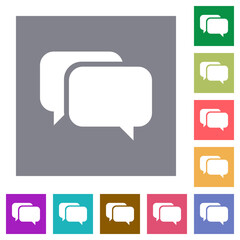 Sticker - Two rounded square chat bubbles solid square flat icons