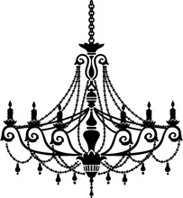 Chandelier Silhouette, Ceiling Lamp With Candles