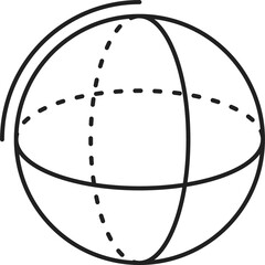 Poster - Sphere rotating object in mathematics outline icon