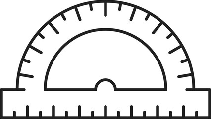 Aufkleber - Protractor mathematics ruler isolated outline icon