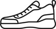 Sneakers, casual or sport shoe outline icon